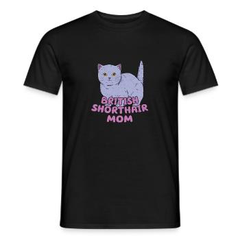 British Shorthair Mom Mother Kitten Cat - Männer T-Shirt - Schwarz - Vorne - AI Model Male 178 light (178cm)