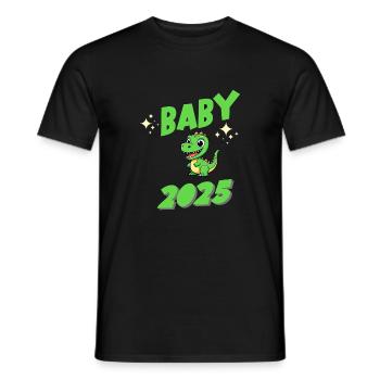Bébé Annonce Grossesse Baby Dino 2025 - T-shirt homme - noir - Devant - AI Model Male 178 light (178cm)