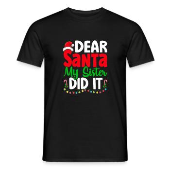 Cher Père Noël, ma sœur l’a fait Noël Naugthy - T-shirt homme - noir - Devant - AI Model Male 178 light (178cm)