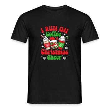 Je cours sur le café et la joie de Noël Caffinate Spir - T-shirt homme - noir - Devant - AI Model Male 178 light (178cm)