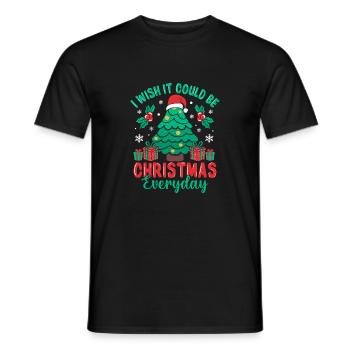I Wish It Could Be Christmas Everyday Tree Santa - Männer T-Shirt - Schwarz - Vorne - AI Model Male 178 light (178cm)