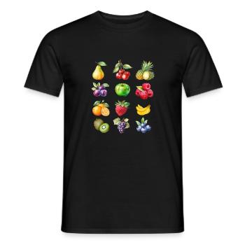 Ich liebe Obst.Gesunde Ernährung ist meine Ernährung - Männer T-Shirt - Schwarz - Vorne - AI Model Male 178 light (178cm)