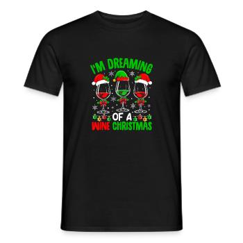 I'm Dreaming Of A Wine Christmas Naughty Spirit - Men's T-Shirt - black - Front - AI Model Male 178 light (178cm)