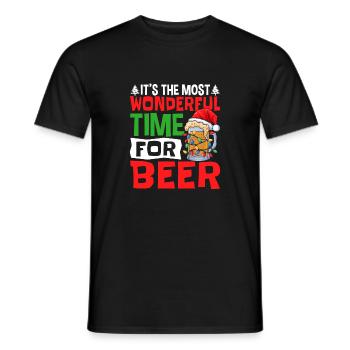 It's The Most Wonderful Time For Beer Christmas S - Männer T-Shirt - Schwarz - Vorne - AI Model Male 178 light (178cm)