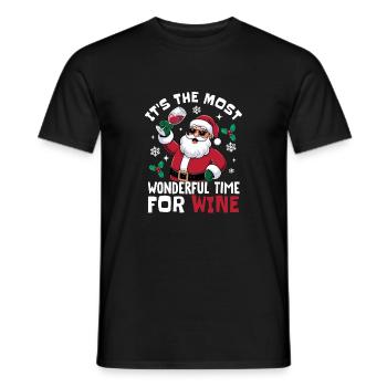 It's The Most Wonderful Time For Wine Santa Christ - Männer T-Shirt - Schwarz - Vorne - AI Model Male 178 light (178cm)