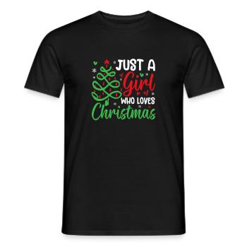 Just A Girl Who Loves Christmas Sister Holiday - Männer T-Shirt - Schwarz - Vorne - AI Model Male 178 light (178cm)