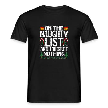 Sur la liste des vilains et je ne regrette rien Noël - T-shirt homme - noir - Devant - AI Model Male 178 light (178cm)
