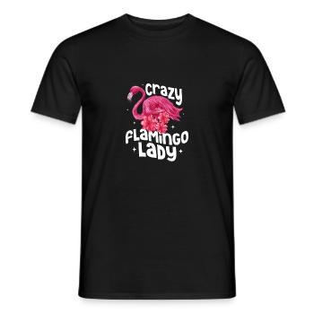 Flamingo fou Lady oiseau rose mignon - T-shirt homme - noir - Devant - AI Model Male 178 light (178cm)