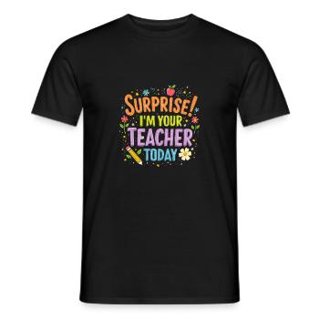 TEACHER - Men's T-Shirt - black - Front - AI Model Male 178 light (178cm)