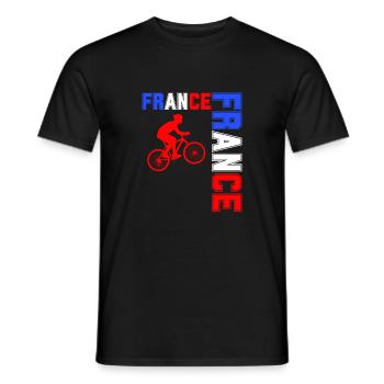 drapeau france cadeau, cadeau france drapeau Vélo - T-shirt homme - noir - Devant - AI Model Male 178 light (178cm)