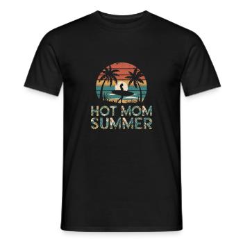 hot mom summer - surf - T-shirt homme - noir - Devant - AI Model Male 178 light (178cm)