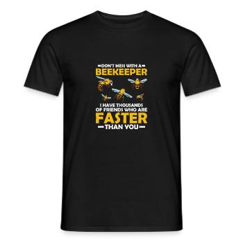Don't Mess With A Beekeeper Beekeeping Apiarist - Männer T-Shirt - Schwarz - Vorne - AI Model Male 178 light (178cm)