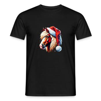 Original Polygon Kunst Haflinger Pferd Weihnachten - Männer T-Shirt - Schwarz - Vorne - AI Model Male 178 light (178cm)
