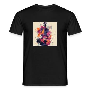 Violine - Männer T-Shirt - Schwarz - Vorne - AI Model Male 178 light (178cm)