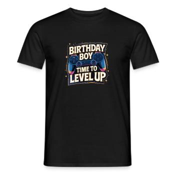 Birthday Boy Time to Level Up Birthday Gamer Boys - T-shirt homme - noir - Devant - AI Model Male 178 light (178cm)