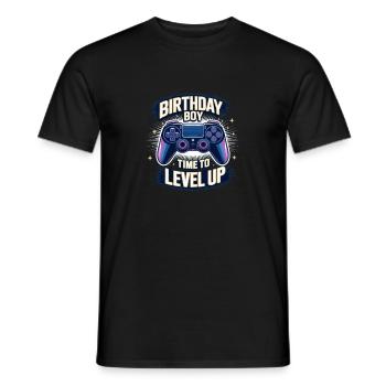 Birthday Boy Time to Level Up Birthday Gamer Boys - T-shirt homme - noir - Devant - AI Model Male 178 light (178cm)