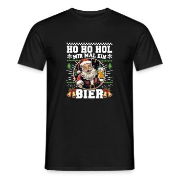 Ho Ho offrez-moi une bière Noël Noël - T-shirt homme - noir - Devant - AI Model Male 178 light (178cm)