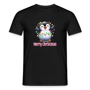 Mignon Pingouin Noël Joyeux Noël - T-shirt homme - noir - Devant - AI Model Male 178 light (178cm)
