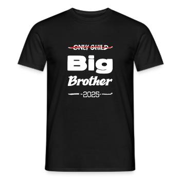 Only child big brother 2025 - Men's T-Shirt - black - Front - AI Model Male 178 light (178cm)
