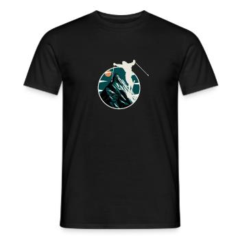 Mountain Skiing Adventure Graphic Mountain Skiing - Men's T-Shirt - black - Front - AI Model Male 178 light (178cm)