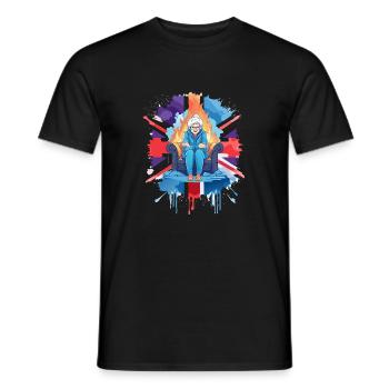 Freezing British Pensioner - Men's T-Shirt - black - Front - AI Model Male 178 light (178cm)