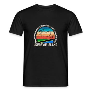 Albino Day Tanzania Flag Ukerewe Island Africa - Men's T-Shirt - black - Front - AI Model Male 178 light (178cm)