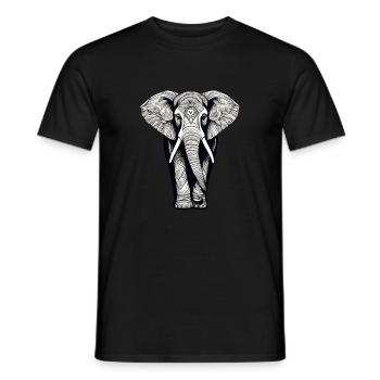 Elephant - Männer T-Shirt - Schwarz - Vorne - AI Model Male 178 light (178cm)