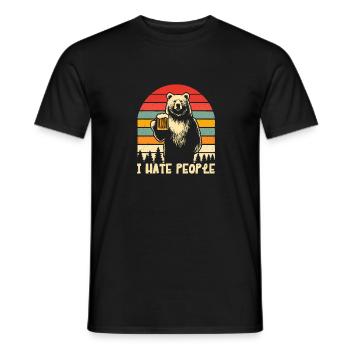 I Hate People Camping Hiking Trekking Gift - Men's T-Shirt - black - Front - AI Model Male 178 light (178cm)