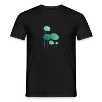 Blätter mit Tautropfen Feuilles avec gouttes de rosée - T-shirt homme - noir - Devant - AI Model Male 178 light (178cm)