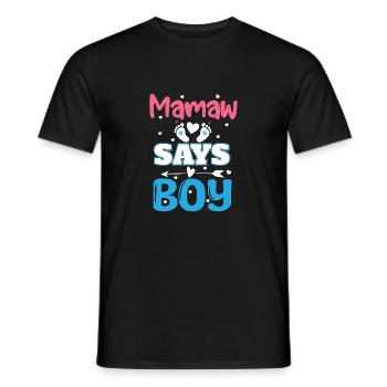SAYS BOY - Männer T-Shirt - Schwarz - Vorne - AI Model Male 178 light (178cm)