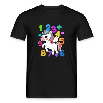 Journée des nombres 2025 Math Licorne Journée des nombres Cadeau pour enfants - T-shirt homme - noir - Devant - AI Model Male 178 light (178cm)
