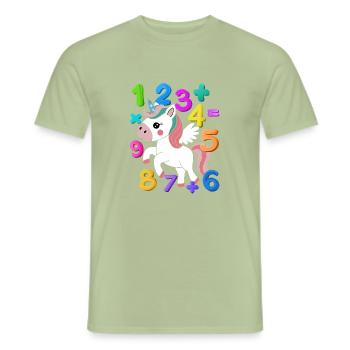 Numbers Day 2025 Mathe Einhorn Zahl Tag Kinder Geschenk - Männer T-Shirt - Sage - Vorne - AI Model Male 178 light (178cm)