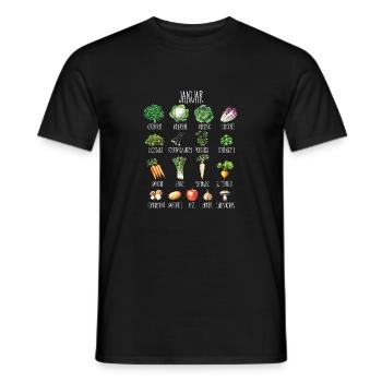 January Seasonal Vegetables and Fruits Collage - Men's T-Shirt - black - Front - AI Model Male 178 light (178cm)