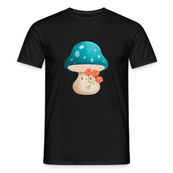 süßer Murshoom mit Blumen - Männer T-Shirt - Schwarz - Vorne - AI Model Male 178 light (178cm)