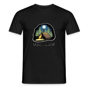ZELTE IM WALD - Männer T-Shirt - Schwarz - Vorne - AI Model Male 178 light (178cm)