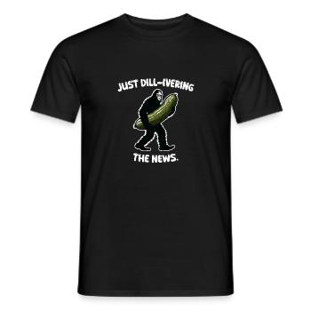 Juste de l’aneth. Cornichon Bigfoot Sasquat - T-shirt homme - noir - Devant - AI Model Male 178 light (178cm)