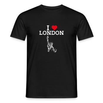 I Love London Statue Of Liberty Paris Cool France - Men's T-Shirt - black - Front - AI Model Male 178 light (178cm)