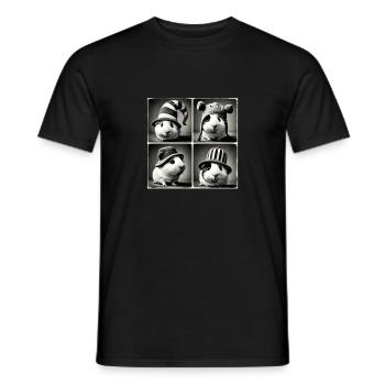 Guinea Pig Selfie Funny Hats Vintage Photo Shoot A - Männer T-Shirt - Schwarz - Vorne - AI Model Male 178 light (178cm)