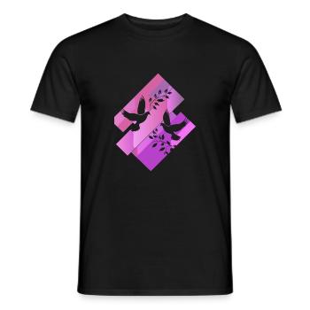 Colombe de la Paix Colombe Pigeon Oeufs - T-shirt homme - noir - Devant - AI Model Male 178 light (178cm)