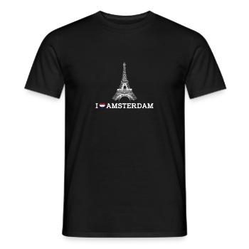 J’aime la Tour Eiffel Pays-Bas Coeur Drapeau Cool - T-shirt homme - noir - Devant - AI Model Male 178 light (178cm)