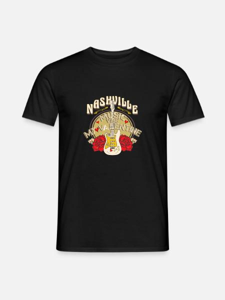 Valentine's Day in Nashville Music - Men's T-Shirt - black