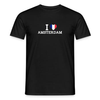J’aime Amsterdam France Coeur Drapeau France Lover - T-shirt homme - noir - Devant - AI Model Male 178 light (178cm)