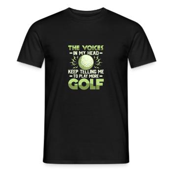 The Voices In My Head Keep Telling Me Golf Golfer - Men's T-Shirt - black - Front - AI Model Male 178 light (178cm)