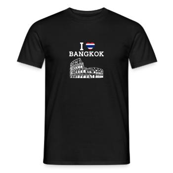 J’aime Bangkok Colisée Jeu de mots Thaïlande Drapeau du cœur - T-shirt homme - noir - Devant - AI Model Male 178 light (178cm)