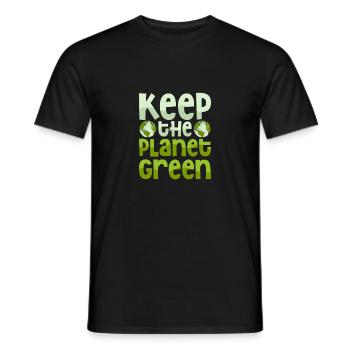 Keep The Planet Green Earth Day Planet - Men's T-Shirt - black - Front - AI Model Male 178 light (178cm)