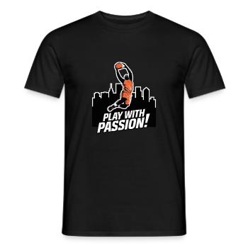 JOUER AU BASKETBALL - T-shirt homme - noir - Devant - AI Model Male 178 light (178cm)