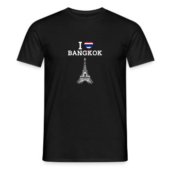 I Love Bangkok Cool Thailand Pun Eiffel Tower Fun - Men's T-Shirt - black - Front - AI Model Male 178 light (178cm)