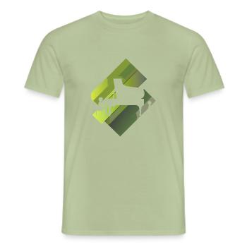 École de musique Pianiste - T-shirt homme - vert sauge - Devant - AI Model Male 178 light (178cm)