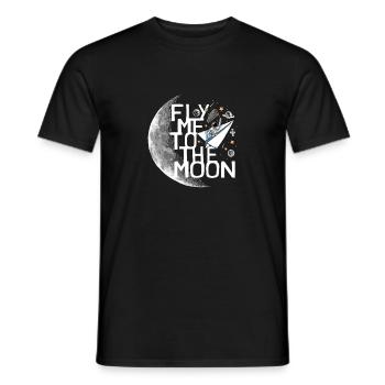 Un astronaute s’envole vers la lune Un astronaute s’envole vers la lune - T-shirt homme - noir - Devant - AI Model Male 178 light (178cm)