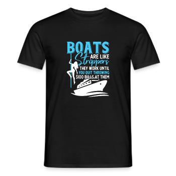 Bateau humoristique et divertissement Motif de slogan - T-shirt homme - noir - Devant - AI Model Male 178 light (178cm)